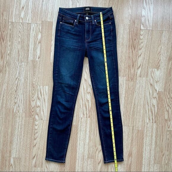 Paige Hoxton Ankle 9” Rise Dark Blue Skinny Jeans - Picture 6 of 11